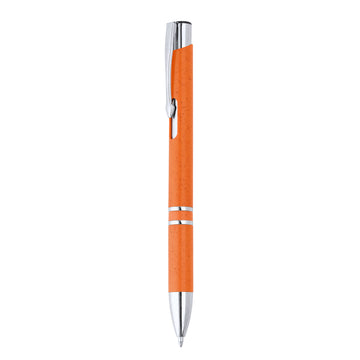 HAYEDO Wheat Fiber and ABS Push-Button Pen with Silver Finish