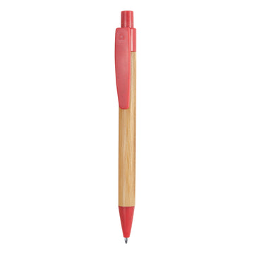 STOA Push-button pen with bamboo body and wheat fiber/ABS accessories