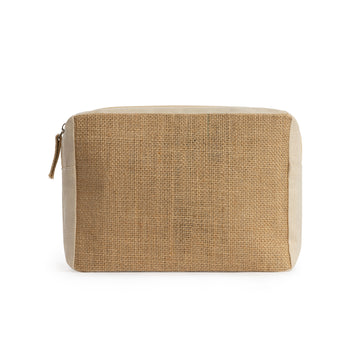 ARONA Practical toilet bag in cotton and laminated jute