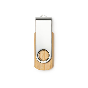 ULDON Clé USB avec corps en bambou et clip pivotant métallique