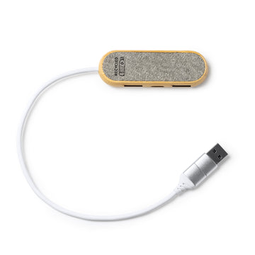 BADOC Port USB avec un corps magnifiquement conçu en bambou et en tissu RPET