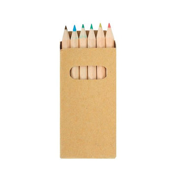 6 coloured pencils in kraft box kraft